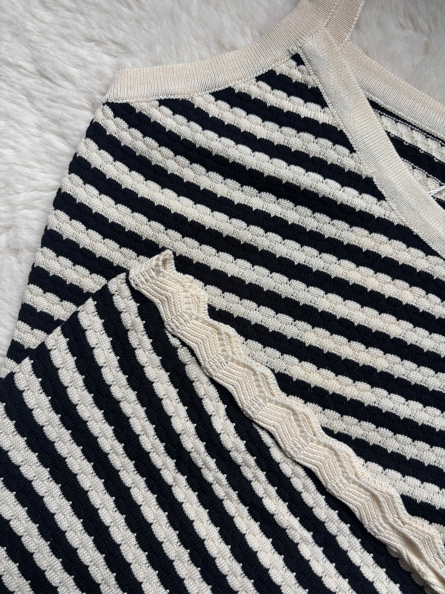 Robe rayée en maille fine